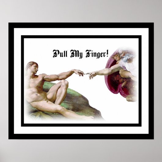Michelangelo - Menschenerschaffung - Finger ziehen Poster (Vorne)