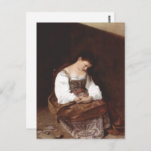 Michelangelo Merisi da Caravaggio Maria Magdalena Postkarte (Vorne/Hinten)