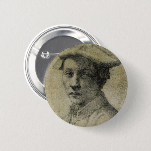 Michelangelo Portrait von Andrea Quaratesi Button (Vorne & Hinten)
