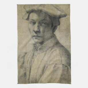Michelangelo Portrait von Andrea Quaratesi Geschirrtuch