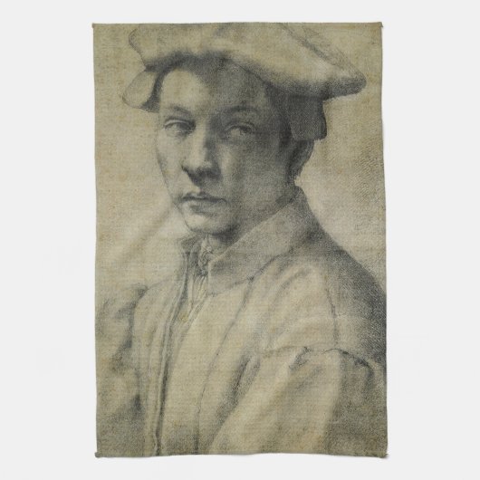 Michelangelo Portrait von Andrea Quaratesi Geschirrtuch (Vertikal)