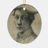 Michelangelo Portrait von Andrea Quaratesi Keramik Ornament (Links)