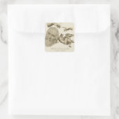 Michelangelo Quadratischer Aufkleber (Tasche)