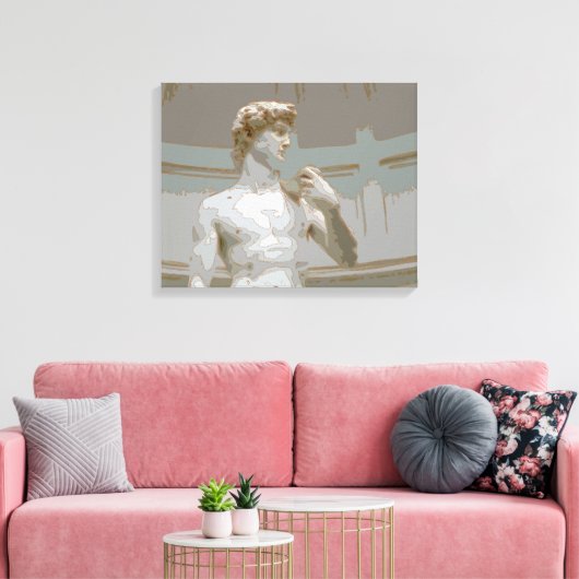 Michelangelo’s David Leinwanddruck (Insitu (Wohnzimmer))