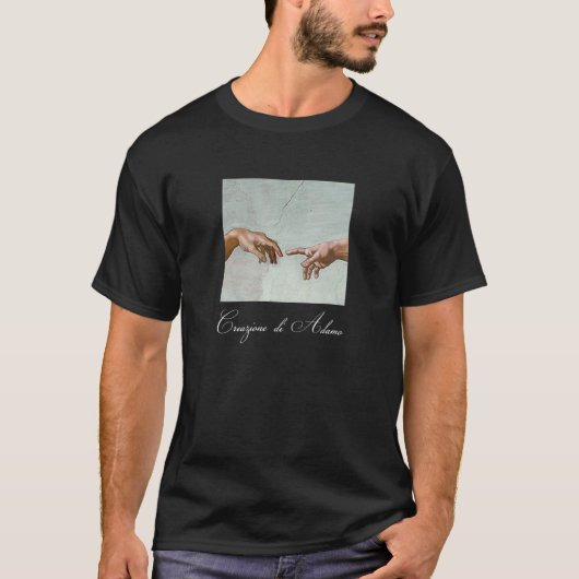 Michelangelo Schaffung von Adam Creazione di Adamo T-Shirt (Vorderseite)