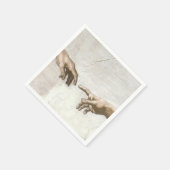 Michelangelo Schöpfung Adams Hände Fine Art Serviette (Ecke)