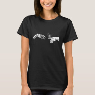 Michelangelo Schöpfung Adams Schmetterling Grung T-Shirt