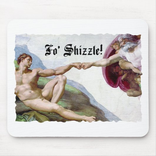 Michelangelo Schöpfung des Menschen Faustschlag fü Mousepad (Vorne)