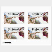 Michelangelo Schöpfung des Menschen Faustschlag fü Rechteckiger Aufkleber (Blatt)