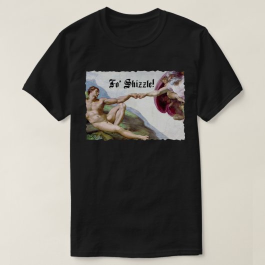 Michelangelo Schöpfung des Menschen Faustschlag fü T-Shirt (Design vorne)