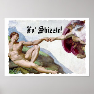 Michelangelo Schöpfung Des Menschen Fist Bump Fo S Poster