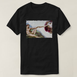 Michelangelo Schöpfung des Menschen - Gott Adam Fa T-Shirt