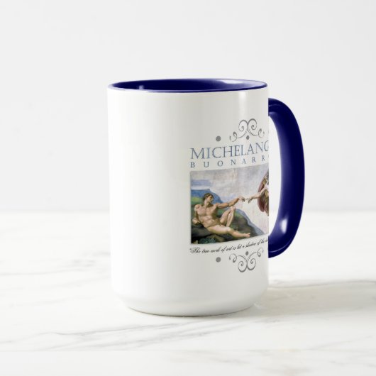 Michelangelo Schöpfung des Menschen Malerei mit Zi Tasse (VorderseiteRechts)