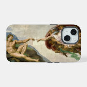 Michelangelo Schöpfung von Adam Art iPhone 15 Hülle (Rückseite (Horizontal))