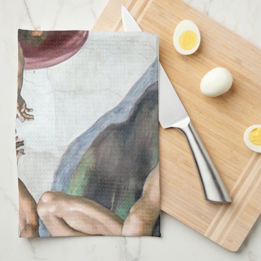 Michelangelo-Schöpfung von Adam Geschirrtuch (Viertel Falte)