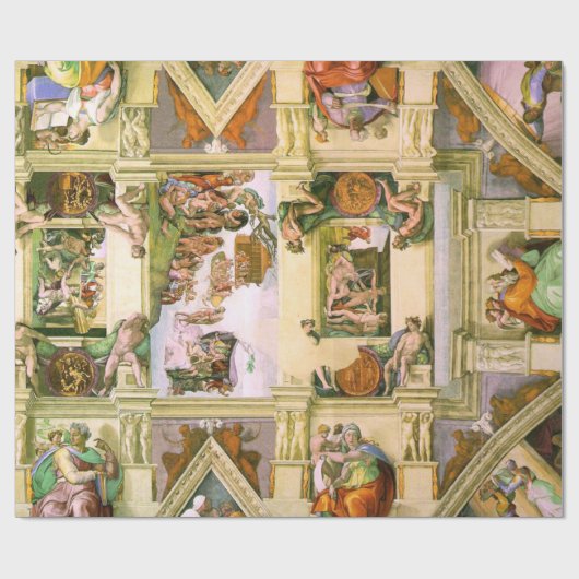 Michelangelo - Sistine Chapel Ceiling Geschenkpapier (Flach)