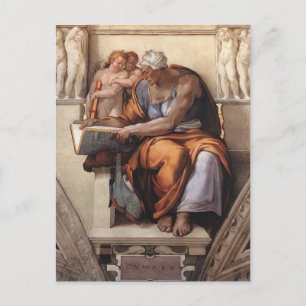 Michelangelo: Sixtinische Kapelldecke: Cumaean Sib Postkarte
