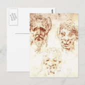 Michelangelo - Studien über Grotesques Postkarte (Vorne/Hinten)