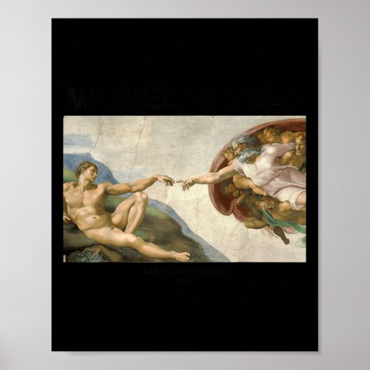 Michelangelo - The Creation Of Adam _ Famous Paint Poster (Vorne)