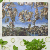Michelangelo The Last Judgment Fine Art Print Geschirrtuch (Gefaltet)