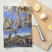 Michelangelo The Last Judgment Fine Art Print Geschirrtuch (Viertel Falte)