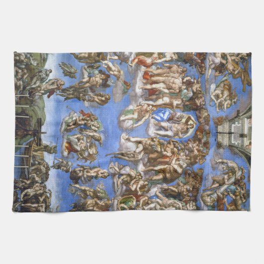 Michelangelo The Last Judgment Fine Art Print Geschirrtuch (Horizontal)