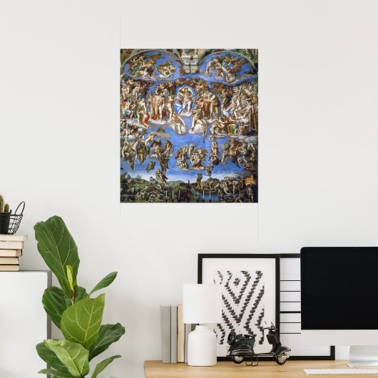 Michelangelo The Last Judgment Fresco Masterpiece Poster (Heimbüro)