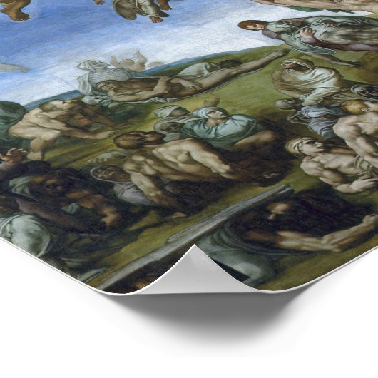 Michelangelo The Last Judgment Fresco Masterpiece Poster (Ecke)