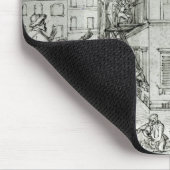 Michelangelo zu Pferd, einen Künstler besuchend Mousepad (Ecke)