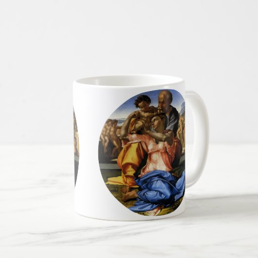 Michelangelo's Doni Tondo oder Doni Madonna Kaffeetasse (VorderseiteRechts)