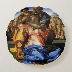 Michelangelo's Doni Tondo oder Doni Madonna Rundes Kissen