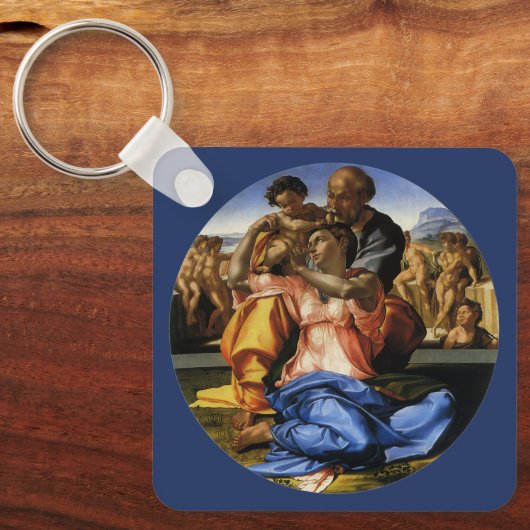 Michelangelo's Doni Tondo oder Doni Madonna Schlüsselanhänger (Vorderseite)