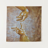 Michelangelos Entstehung von Adam Tapestry Wandteppich (Vorderseite (Horizontal))