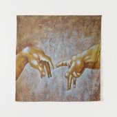 Michelangelos Entstehung von Adam Tapestry Wandteppich (Vorderseite)