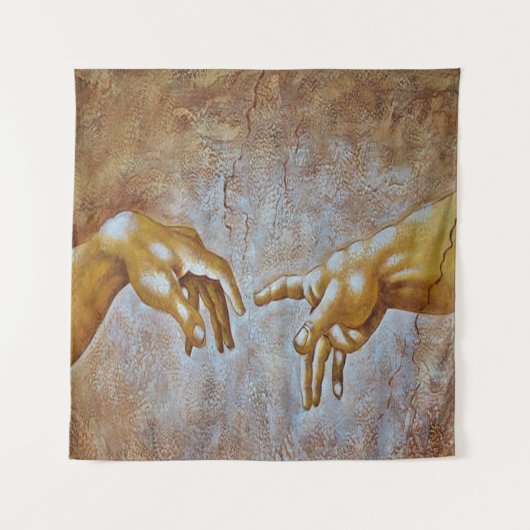 Michelangelos Entstehung von Adam Tapestry Wandteppich (Vorderseite)