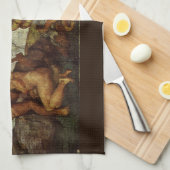 Michelangelos Fall und Ausweisung, Garten Eden Geschirrtuch (Viertel Falte)