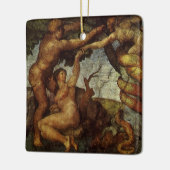 Michelangelos Fall und Ausweisung, Garten Eden Keramikornament (Links)