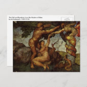 Michelangelos Fall und Ausweisung, Garten Eden Postkarte (Vorne/Hinten)