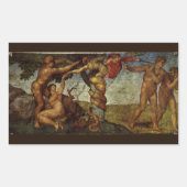 Michelangelos Fall und Ausweisung, Garten Eden Rechteckiger Aufkleber (Vorderseite)