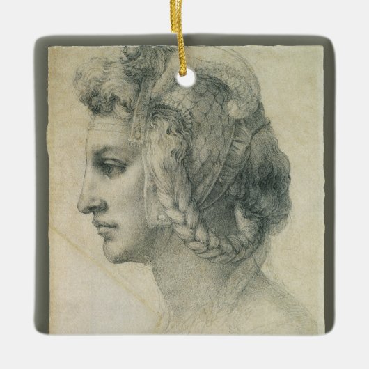 Michelangelos idealer Leiter einer Frau Keramikornament (Vorderseite)