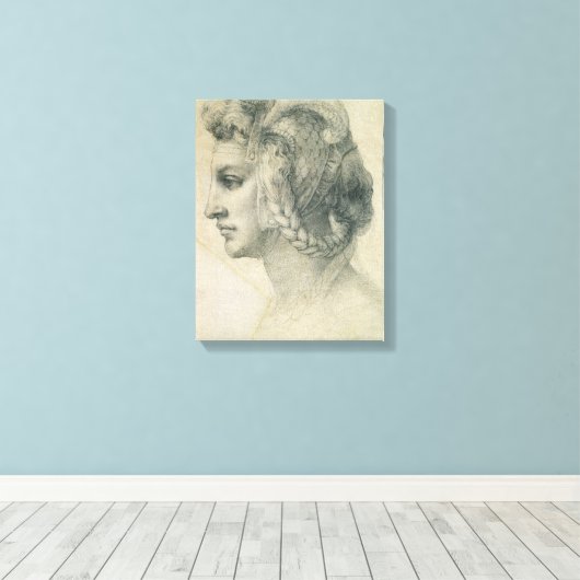 Michelangelos idealer Leiter einer Frau Leinwanddruck (Insitu (Holzboden))