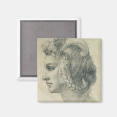 Michelangelos idealer Leiter einer Frau Magnet (Vorderseite/Rückseite)