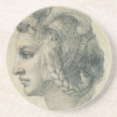 Michelangelos idealer Leiter einer Frau Sandstein Untersetzer (Vorne)