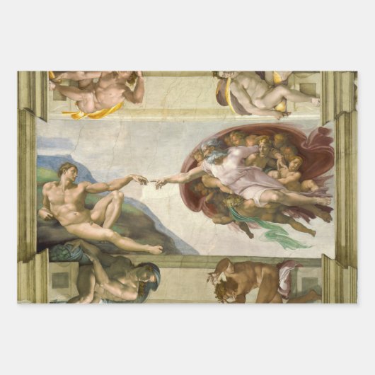Michelangelos Menschenerschaffung (Schöpfung Adams Geschenkpapier Set (Vorderseite 3)