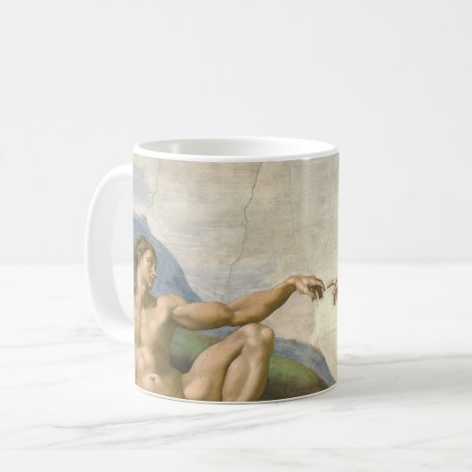 Michelangelos Menschenerschaffung (Schöpfung Adams Kaffeetasse (Vorderseite Links)