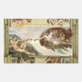 Michelangelos Menschenerschaffung (Schöpfung Adams Rechteckiger Aufkleber (Vorderseite)