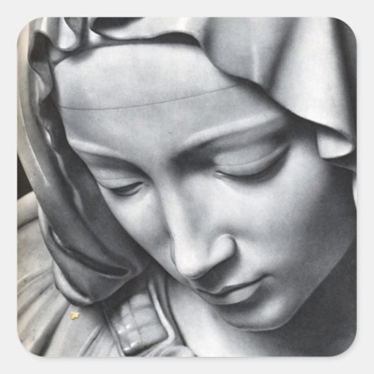 Michelangelos Pieta-Detail der Jungfrau Marias Ges Quadratischer Aufkleber (Vorderseite)