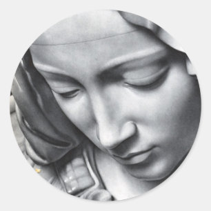 Michelangelos Pietadetail von Jungfrau-Marys Runder Aufkleber