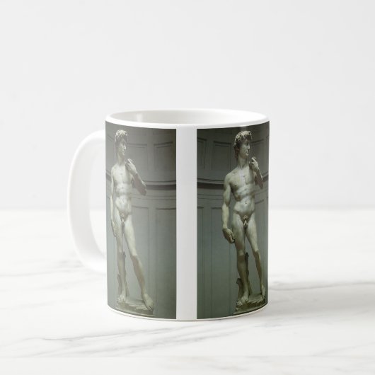 Michelangelos Statue von David Kaffeetasse (Vorderseite Links)