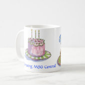 Michele-Kunst, pinkcake, MSG Zentrale feiernd! Kaffeetasse (Vorderseite Links)